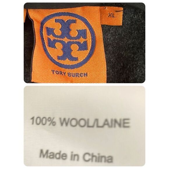 Tory Burch Wool Flannel Pleated Cropped Tapered Dress Pants Charcoal Gray XL - Picture 5 of 9